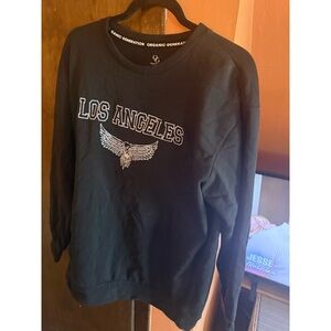 Los Angeles Black Graphic Sweatshirt with Eagle